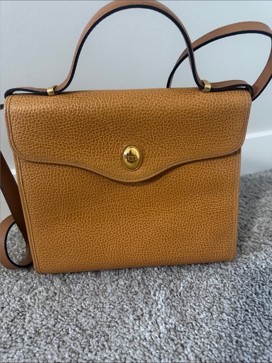 Dior Handbags - Vintage Dior Pebbled Leather Crossbody in Cognac with Gold Hardware